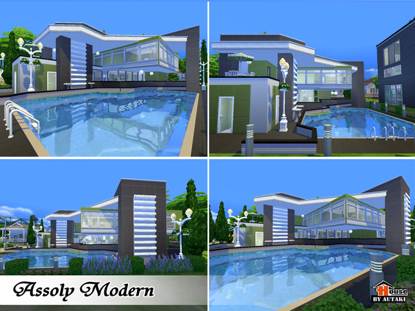 Sims 4 Assoly Modern house by autaki at TSR