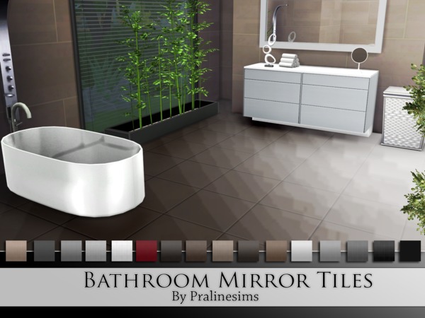 Sims 4 Bathroom Mirror Tiles by Pralinesims at TSR