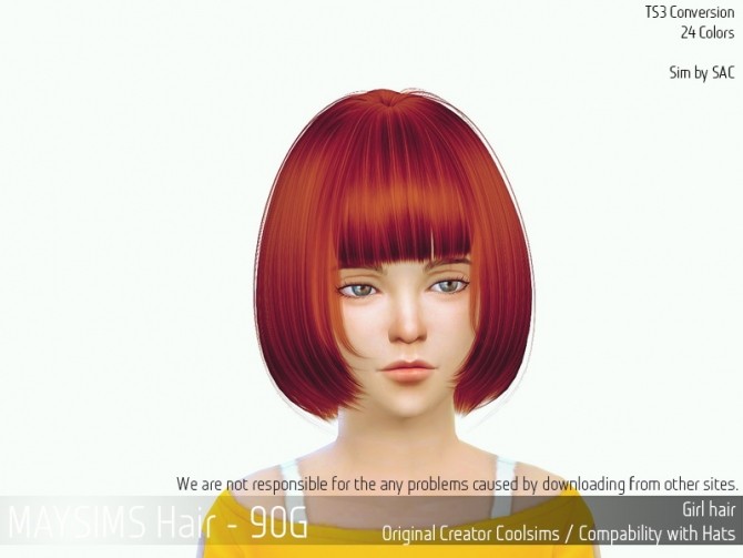 Sims 4 Hair 90G (CoolSims) at May Sims