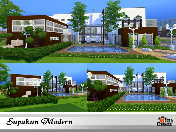 Sims 4 Supakun Modern house by Autaki at TSR