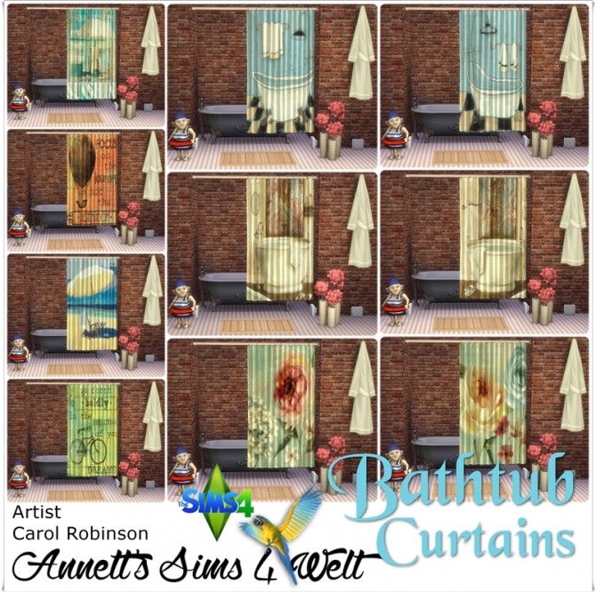 Sims 4 Bathtub Curtains with Carol Robinson Pictures at Annett’s Sims 4 Welt