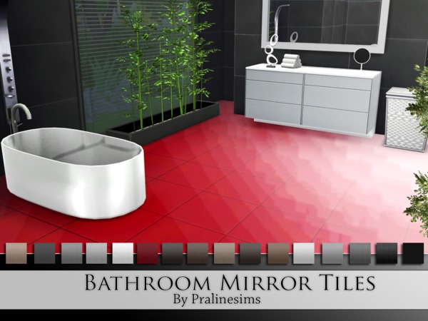 Sims 4 Bathroom Mirror Tiles by Pralinesims at TSR
