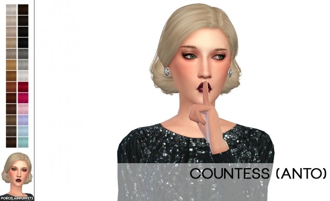 Sims 4 Anto Countess Hair retexture at Porcelain Warehouse