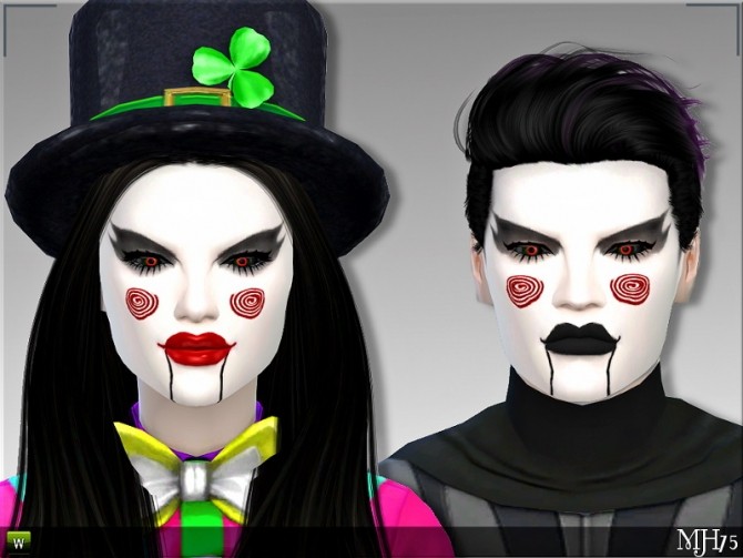 Sims 4 Kreepy Clown Makeup by Margeh 75 at TSR