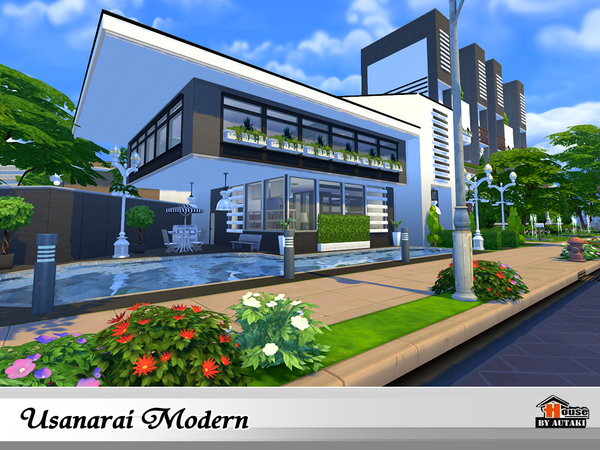 Sims 4 Uusanarai Modern house by autaki at TSR