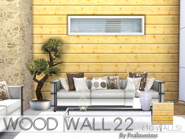 Sims 4 Wood Walls 3 by Pralinesims at TSR