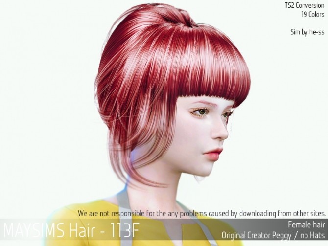 Sims 4 Hair 113F (Peggy) at May Sims