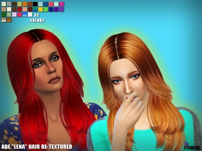 Sims 4 ADE LENA HAIR RE TEXTURES at NiteSkky Sims