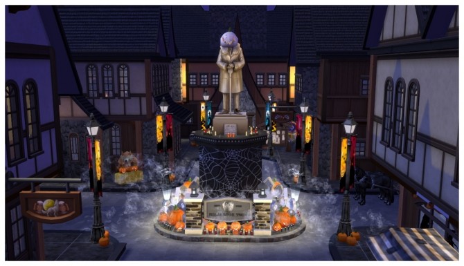 Sims 4 Halloween Town: A Story Build and Stuff Pack at SimDoughnut