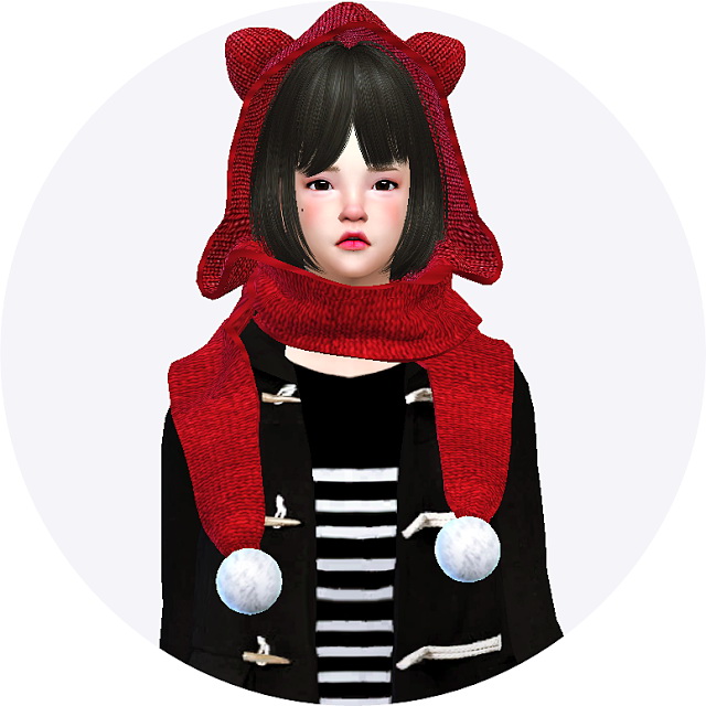 Sims 4 Cat hood scarf at Marigold