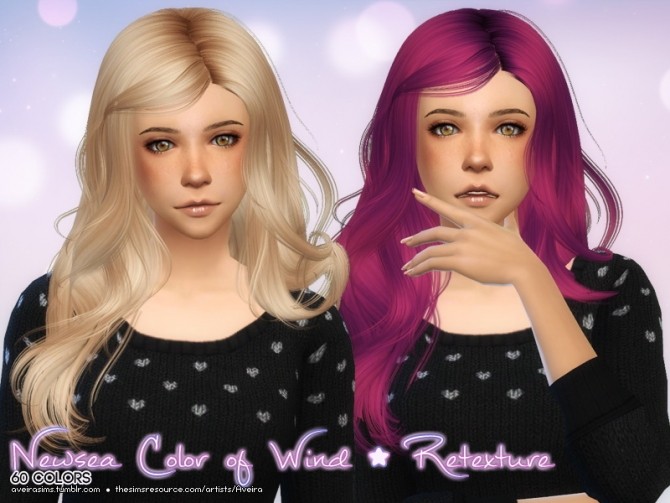 Sims 4 Newsea Color of Wind Hair Retexture at Aveira Sims 4