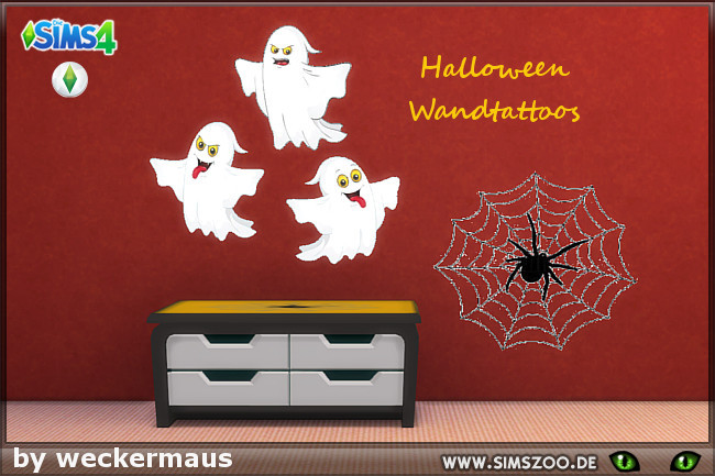 Sims 4 Halloween wall decals by weckermaus at Blacky’s Sims Zoo