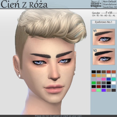 Sims 4 Eyebrows No.1 at Cień z róża