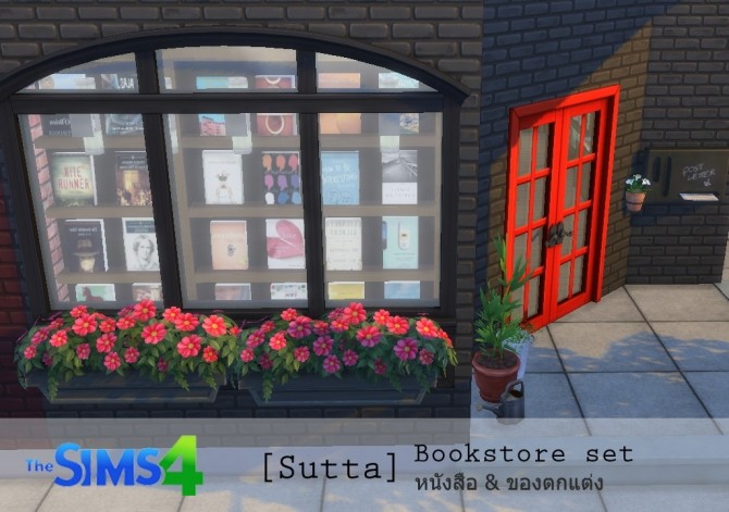 Sims 4 Bookstore set at Sutta Sims4