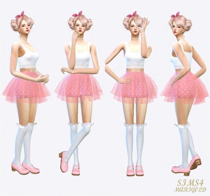 Sims 4 Voluminous ballerina mini skirt v2 at Marigold