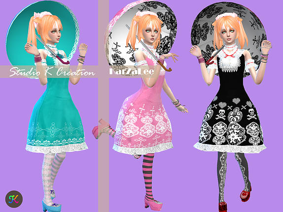 Sims 4 Bloody Lilith Lolita outfit at Studio K Creation