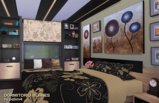 Sims 4 Blanes bedroom at pqSims4