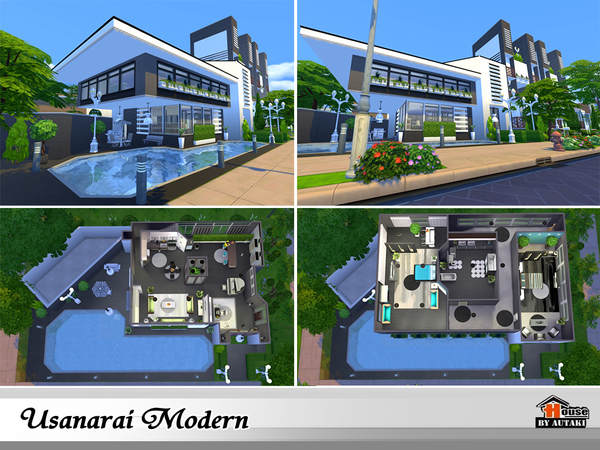 Sims 4 Uusanarai Modern house by autaki at TSR