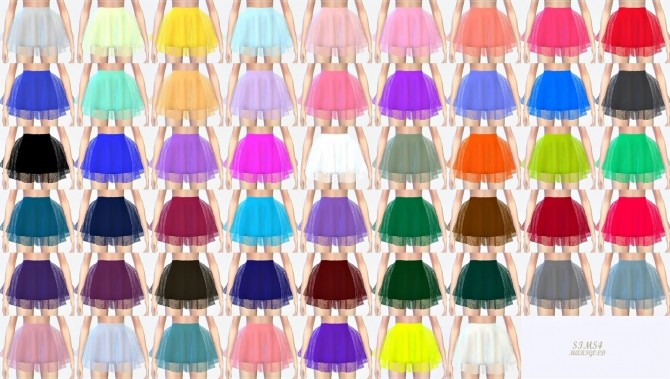 Sims 4 Voluminous ballerina mini skirt v1 at Marigold