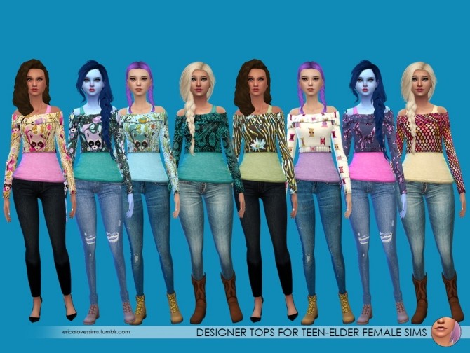 Sims 4 Designer Cropped Sweater/Tank combination at Erica Loves Sims