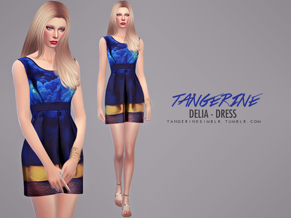 Sims 4 Delia Dress by tangerinesimblr at TSR