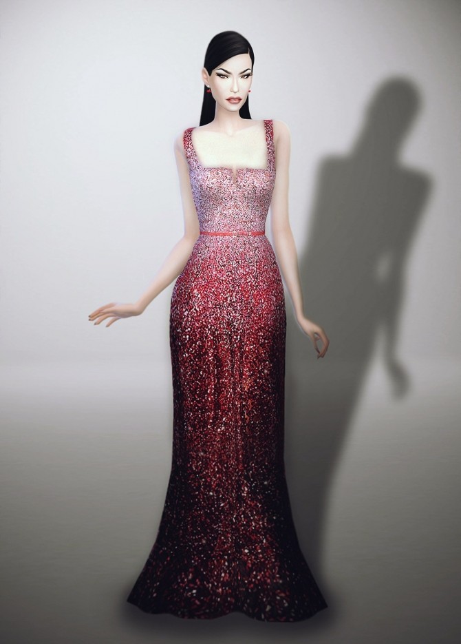 Sims 4 E.S. Fall 2014 Ombre Dress at Fashion Royalty Sims