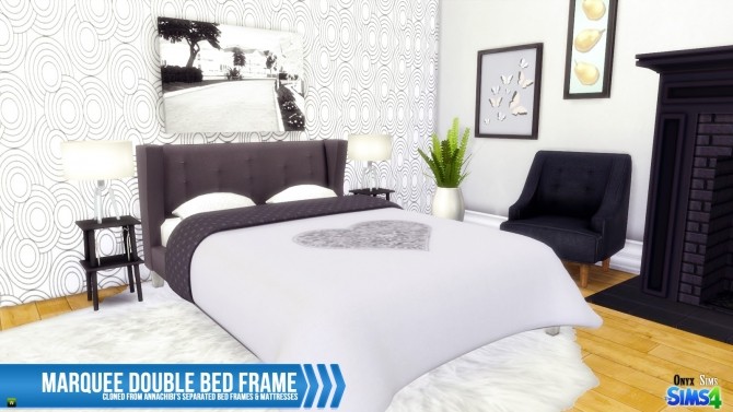 Sims 4 Marquee Double Bed Frame at Onyx Sims