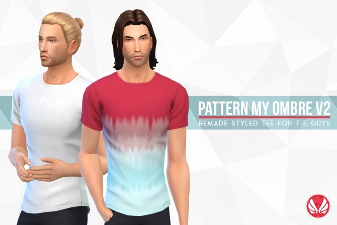 Sims 4 Pattern My Ombre Tee v2.0 at Simsational Designs