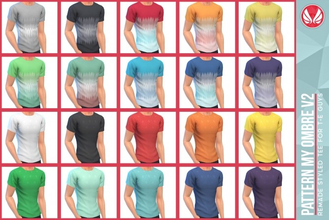 Sims 4 Pattern My Ombre Tee v2.0 at Simsational Designs