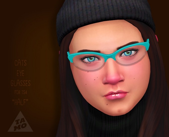 Sims 4 TS3 cat’s eye glasses conversion at Tamo