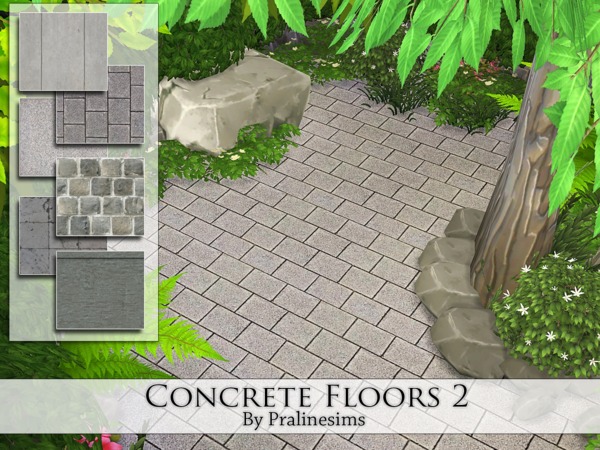 Sims 4 Concrete Floors 2 by Pralinesims at TSR