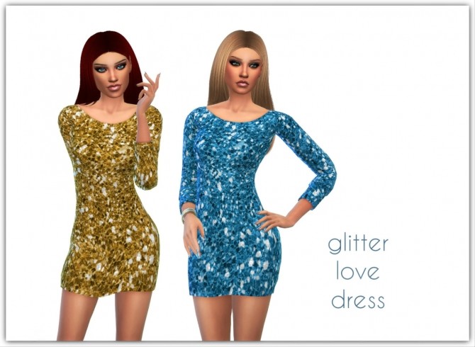 Sims 4 Glitter love dress at Maimouth Sims4