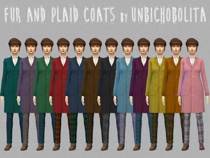 Sims 4 Fur and plaid coats at Un bichobolita
