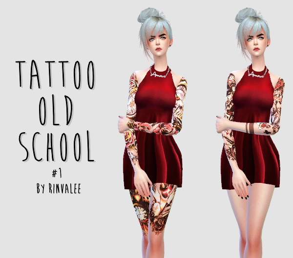Sims 4 Tattoos Old School #1 at Rinvalee