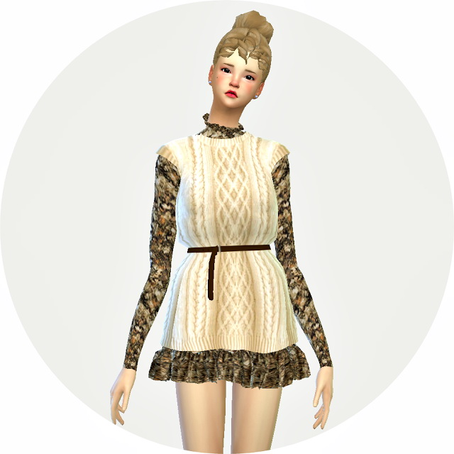 Sims 4 Knit vest with dress at Marigold