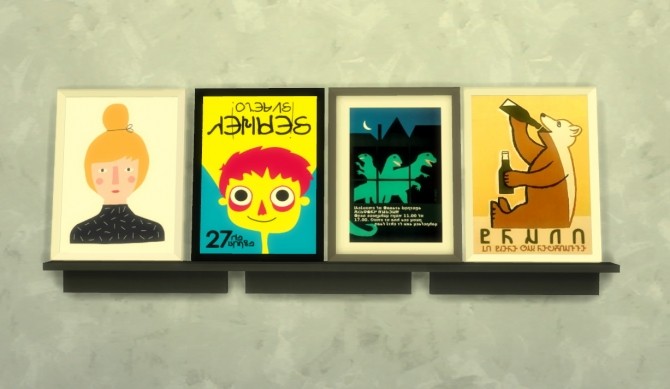 Sims 4 Framed poster for shelves at Budgie2budgie