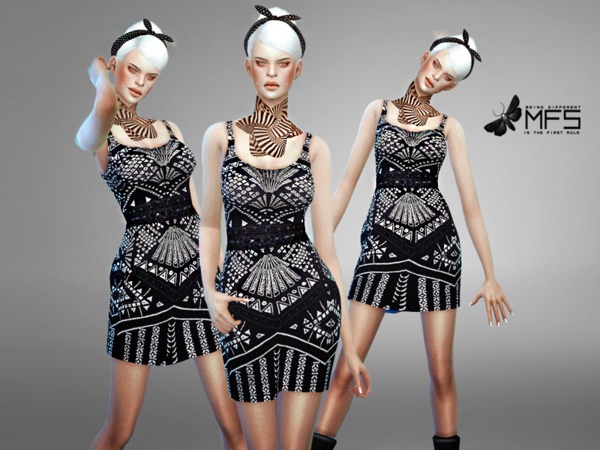 Sims 4 MFS Cece Dress by MissFortune at TSR