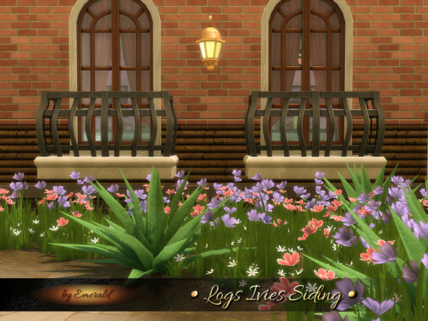Sims 4 Logs Ivies Siding by emerald at TSR