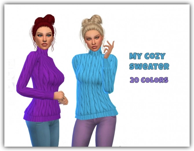 Sims 4 My cozy sweater 20 colors at Maimouth Sims4
