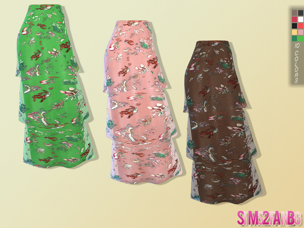 Sims 4 91 Layer long skirt by sims2fanbg at TSR