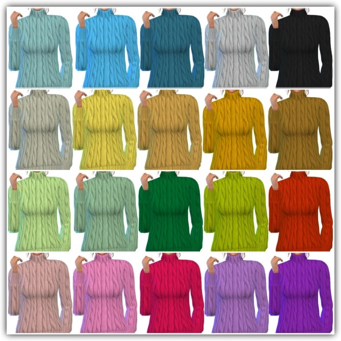 Sims 4 My cozy sweater 20 colors at Maimouth Sims4