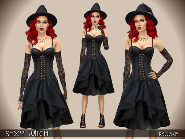 Sims 4 Witch costume by Paogae at TSR
