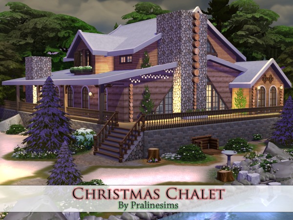 Sims 4 Christmas Chalet by Pralinesims at TSR