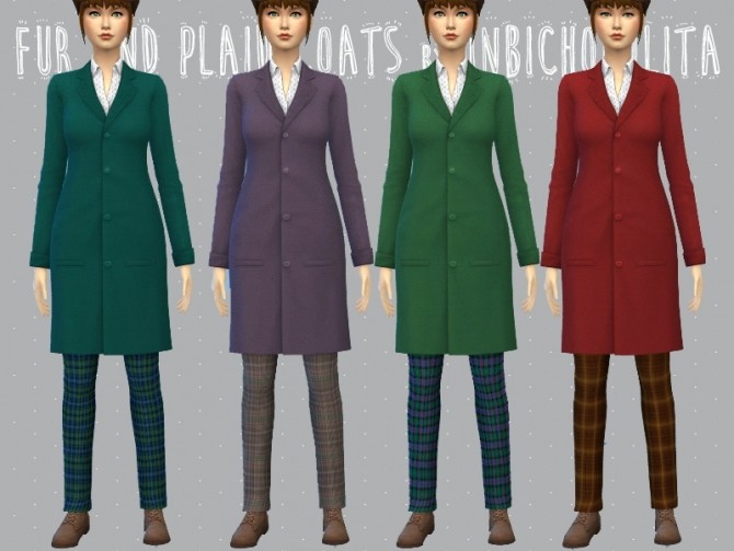 Sims 4 Fur and plaid coats at Un bichobolita