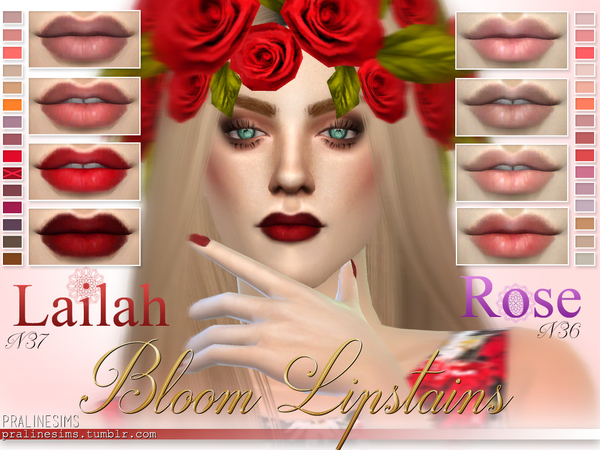 Sims 4 Bloom Lipstains   2 Matte Lipsticks by Pralinesims at TSR