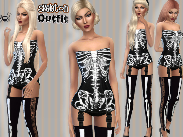 Sims 4 Skeleton Outfit by Puresim at TSR