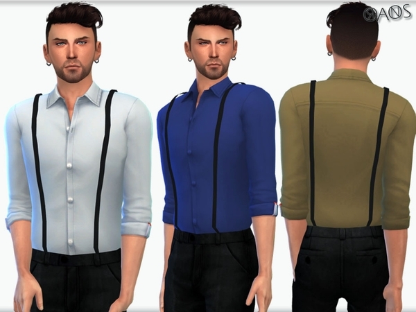 Sims 4 Suspender Shirt by OranosTR at TSR