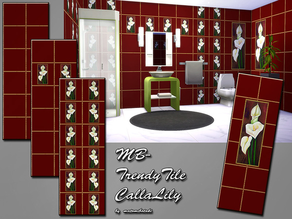 Sims 4 MB Trendy Tile CallaLily by matomibotaki at TSR