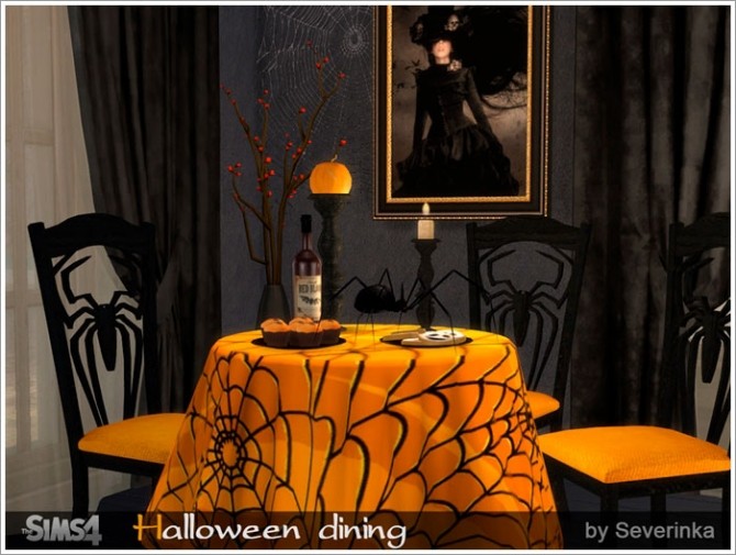 Sims 4 Halloween dining set at Sims by Severinka