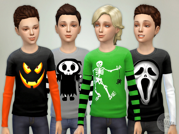 Sims 4 Boy Halloween Shirt by Lillka at TSR